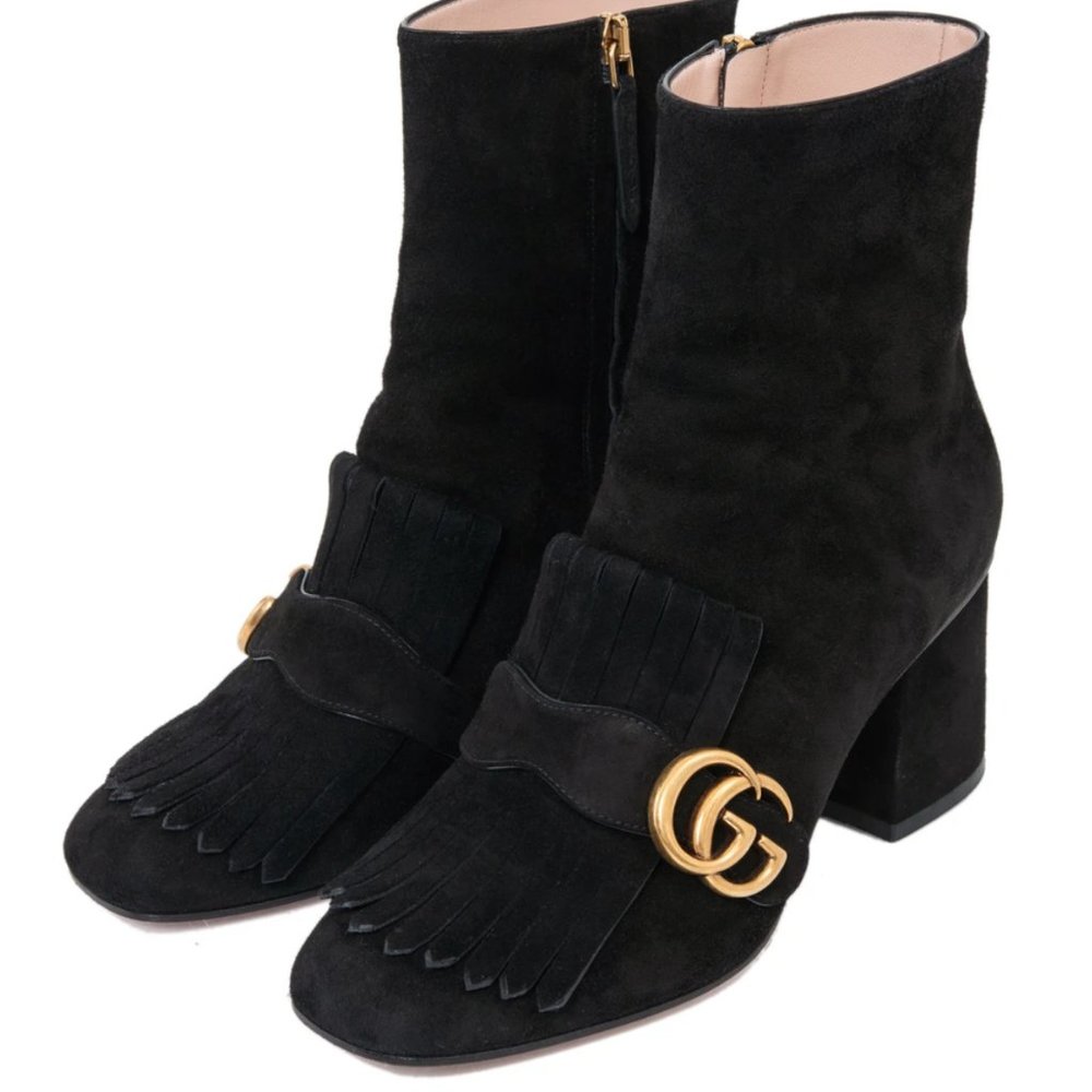 (NIB) Gucci Marmont 75 bootie suede